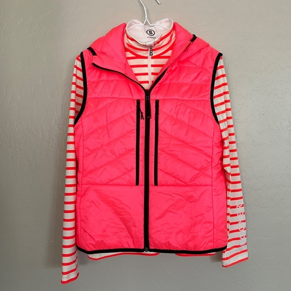 BOGNER VEST 1/4 ZIP TOP SET SZ 8-10 M STRIPED ATHLETIC PERFORMANCE BOLD MODERN - Picture 3 of 13